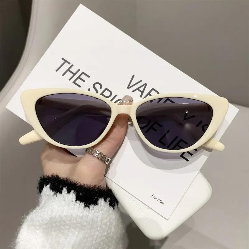 Vintage Sun Glasses Fashion Trendy Riding Fishing Shades For Women Men Ladies Luxury Cat Eye Sunglasses Small Frame