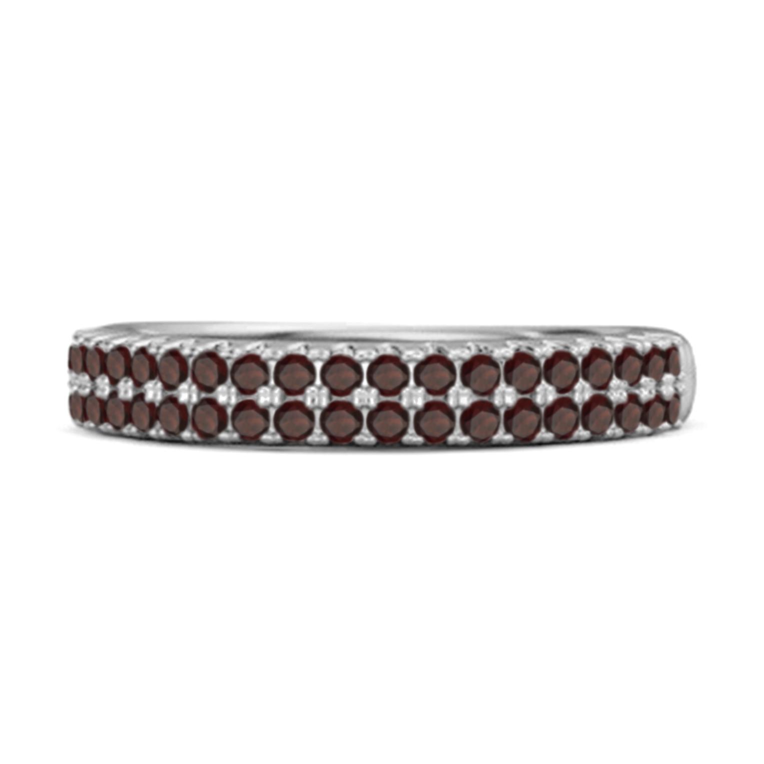 

Garnet Eternity Band Ring - 925 Sterling Silver 10.5 білий