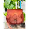 Dámská kožená crossbody kabelka z kozí kůže Nové messenger kabelky Hnědá taška
