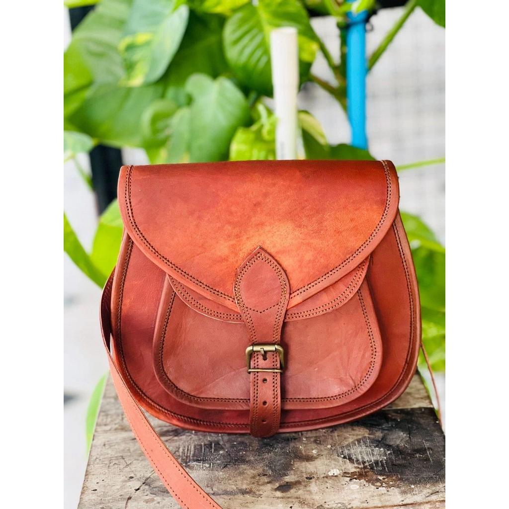 Dámská kožená crossbody kabelka z kozí kůže Nové messenger kabelky Hnědá taška