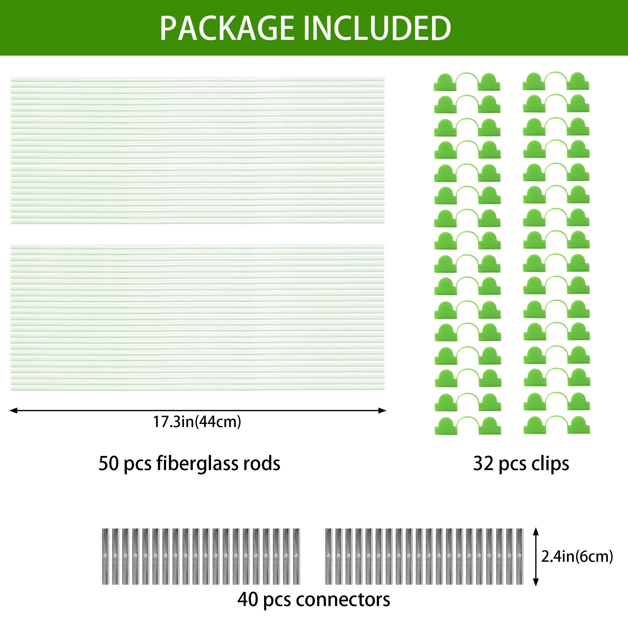 

25/50 шт. Садовые обручи для теплицы, нержавеющая стекловолоконная опорная рама для самостоятельной поддержки растений и выращивания в туннеле