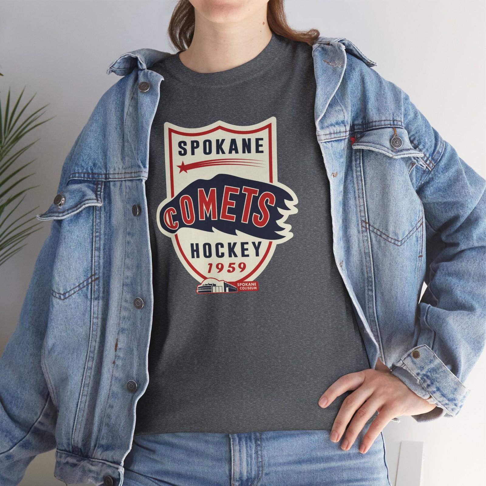 Spokane Comets 1959 Vintage Hockey T-Shirt - Chiefs Spokane Coliseum XL