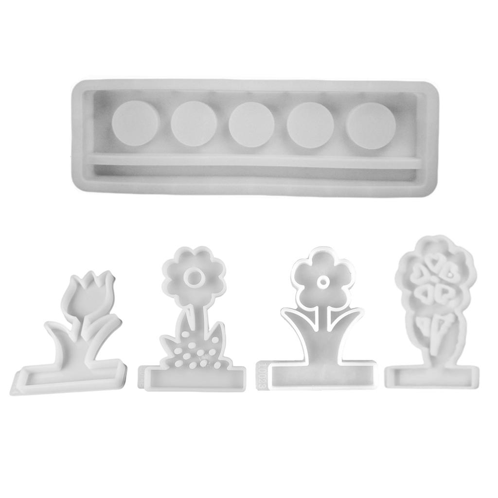 Flower Candlestick Molds with Base for Making Candle Holder Candlestick Tealight Holder Room Decorations DIY Craft