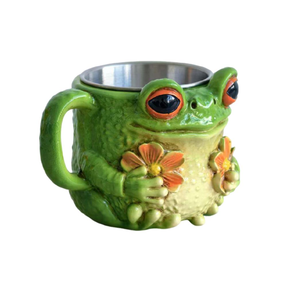 Resin Frog-Shaped Coffee Cup Creative Cute Animal Cup Portable Cartoon Water Cup  Kitchen Mug