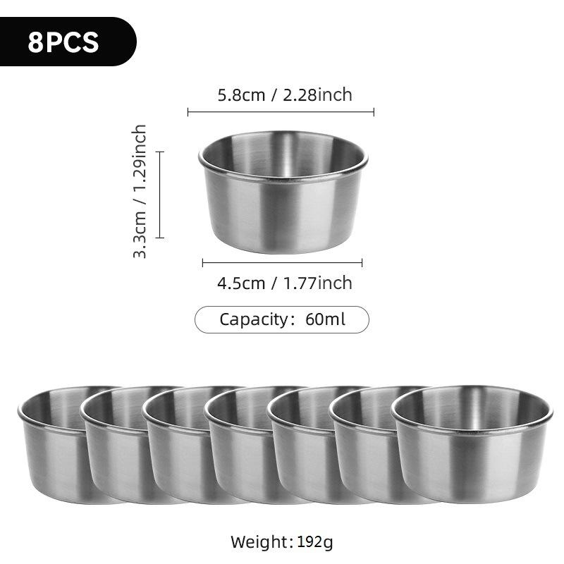 304 Stainless Steel Dipping Cup, Golden Sauce Cup, American Seasoning Dish, Household Salad, Tomato Sauce Dipping Cup