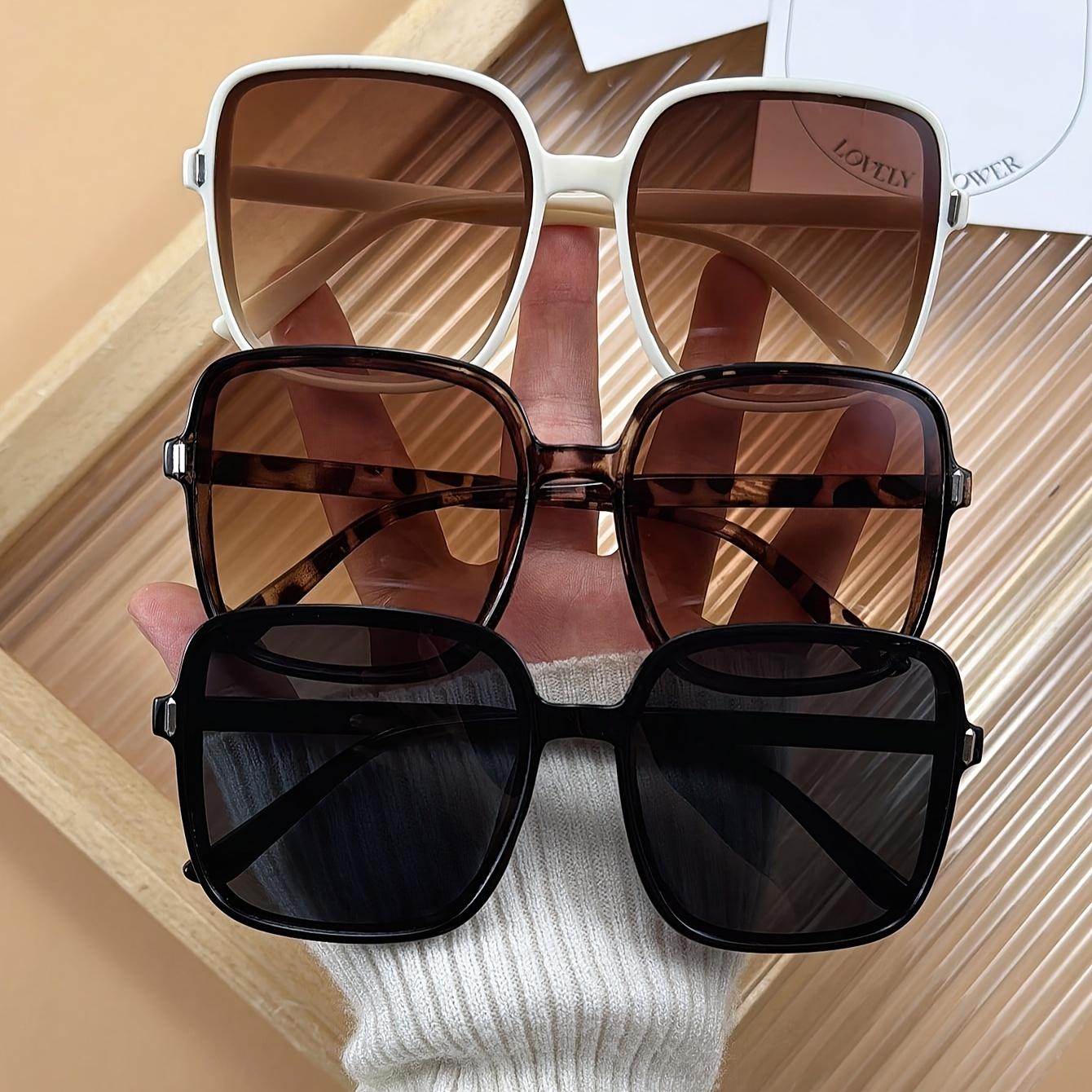 3Pack of women s square frame fashion personality glasses C