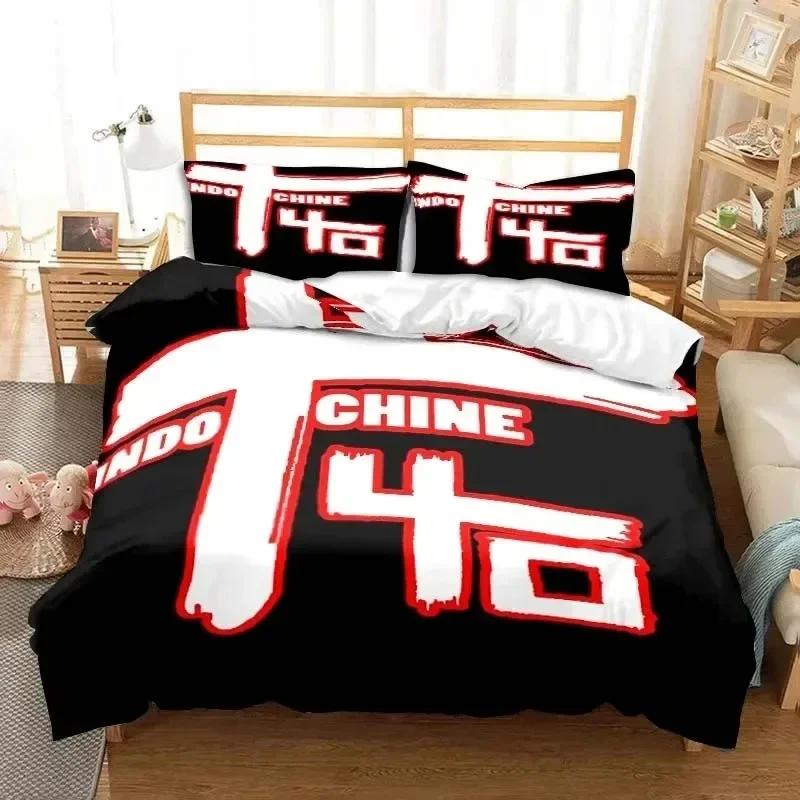 3D Tisk Indochine Rock Logo Ložní Souprava Dvojlůžko Jednolůžko King Přikrývka Povlak na Přikrývku Polštářový Povlak Chlapci Dívky Dospělí Ložnice