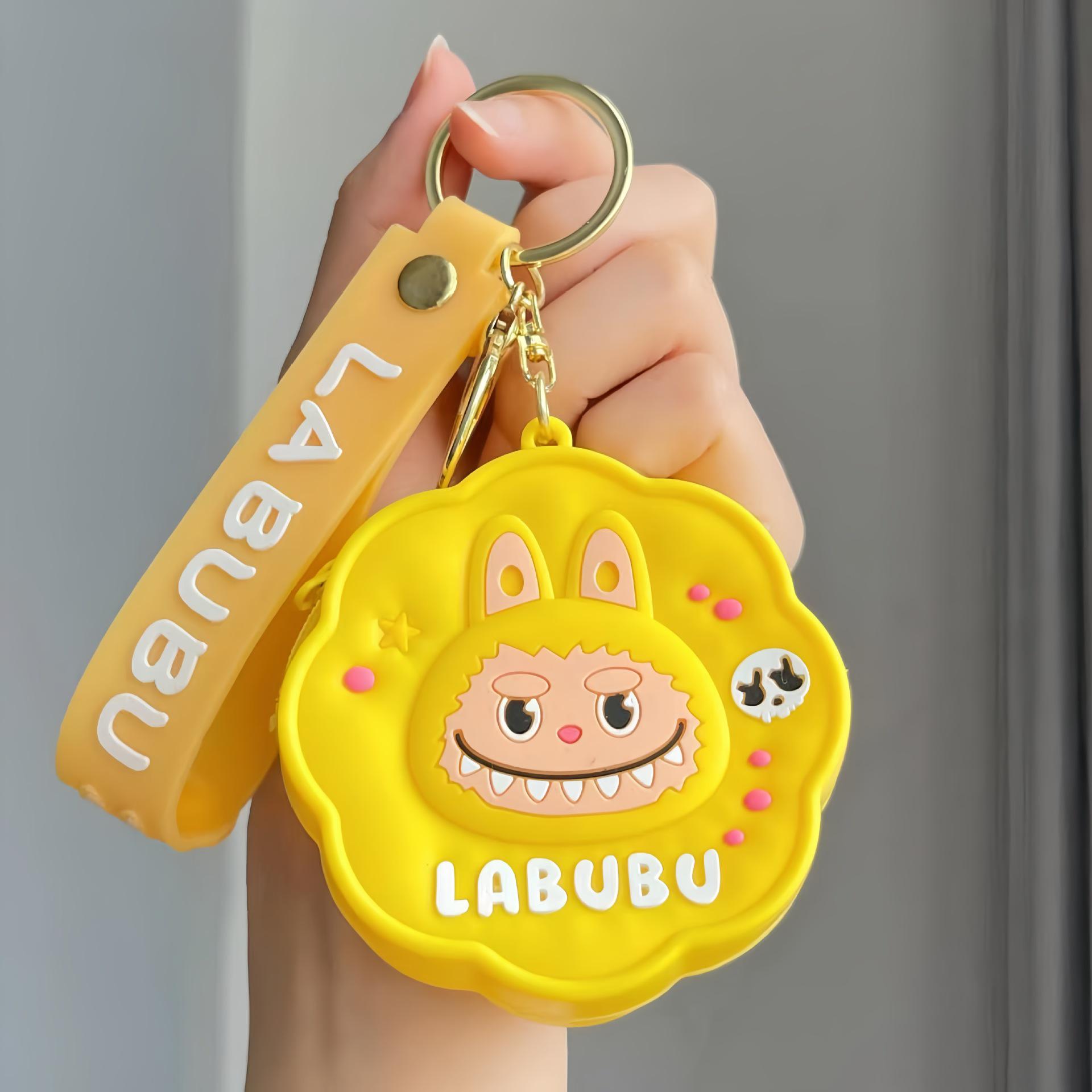 

Мультяшний силіконовий гаманець для монет Labubu - Милий дитячий гаманець та підвіска-холдер для карток 8*3*8cm