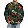 Men's Christmas Printed Imitation Cotton Long-sleeved Shirt