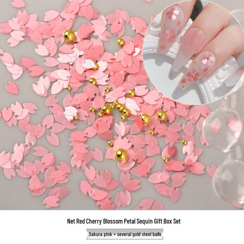 12-Color Macaron Cherry Blossom Nail Art Glitter Set