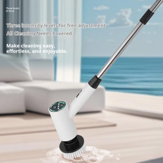 Electric Spin Scrubber Cordless Cleaning Brush with 9 Brush Heads 3 Speed Waterproof Shower Scrubber with Extension Handle for Tub Tile Floor Car