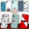 Cartoon Sharks Phone Case For iPhone 17 16 15 14 13 12 11 Pro Max Mini 15 16 Plus 16e 17 Air Cover Fundas
