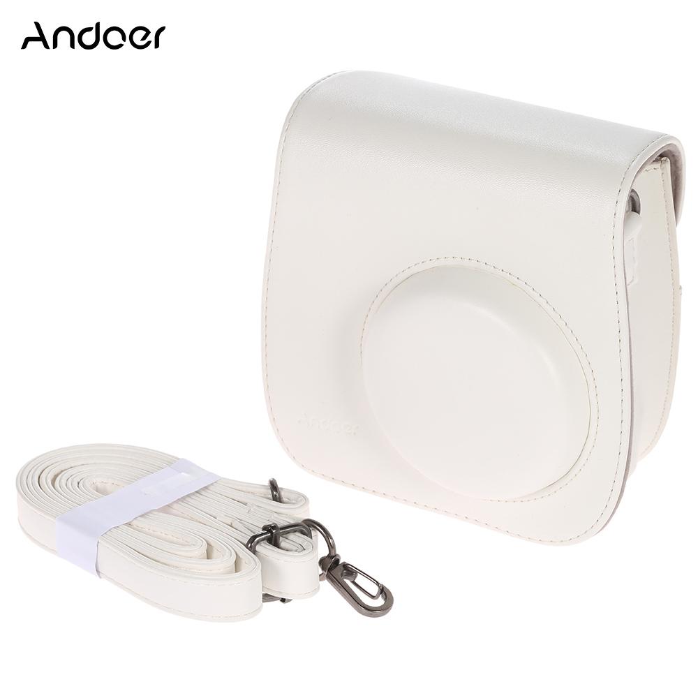 

Leder Kameratasche Tasche for Fuj-ifilm Insta Mini8/8s/8+/9 Single Schulter білий