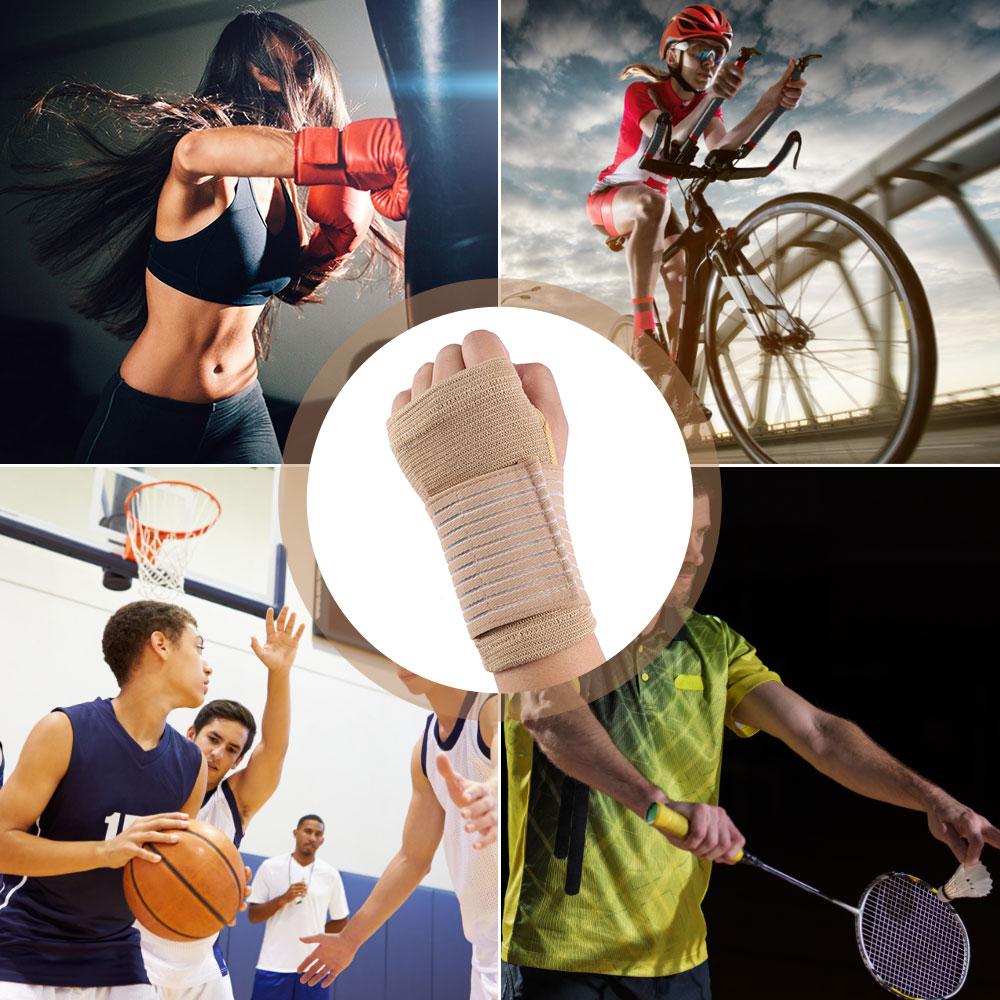 2pcs Elastic Wrist Support with Strap Carpal Tunnel Wristband Adjustable Wrist Brace for Arthritis and Tendinitis Joint Relief nero