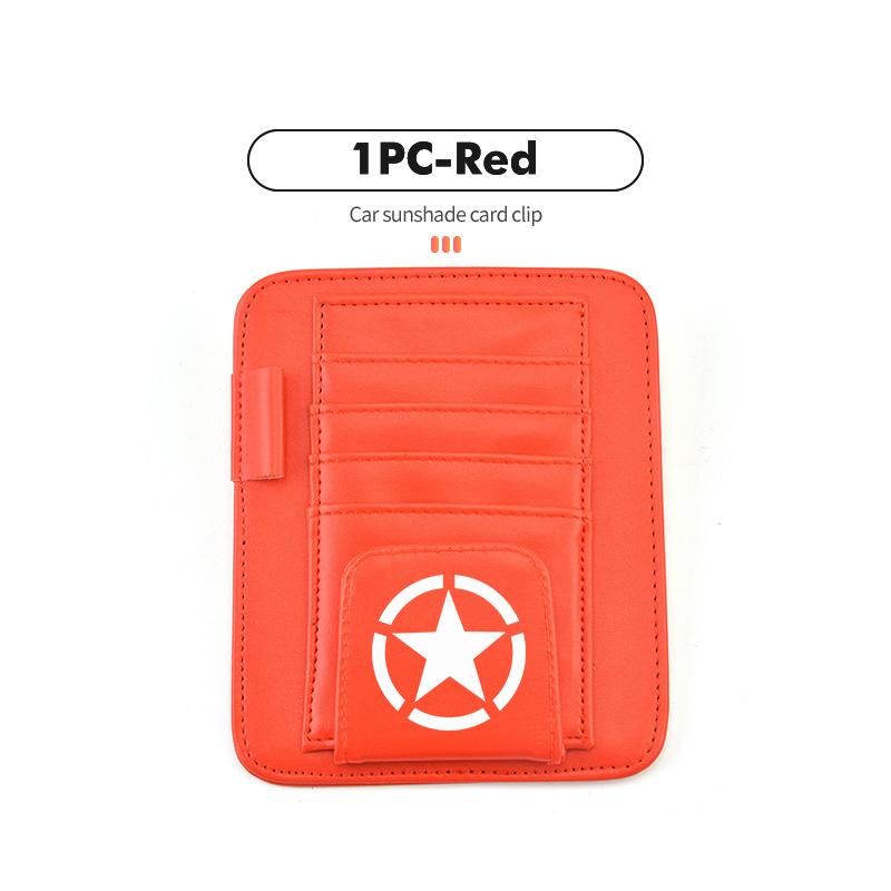 Car Sunvisor Storage Clip Multi-Pocket Card Ticket Clip Organizer Interior Accessories For Jeep JK JL JKU TJ YJ CJ Wrangler AMY1