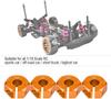 4Pcs 12mm Hex Wheel Hub Adapters – Universal for 1/10 RC Cars HSP Sakura – 5mm Height, Orange