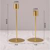 Chinese Style Iron Candle Holders Golden Stable Base Candlestick Desk Candle Ornament Wedding Decoration