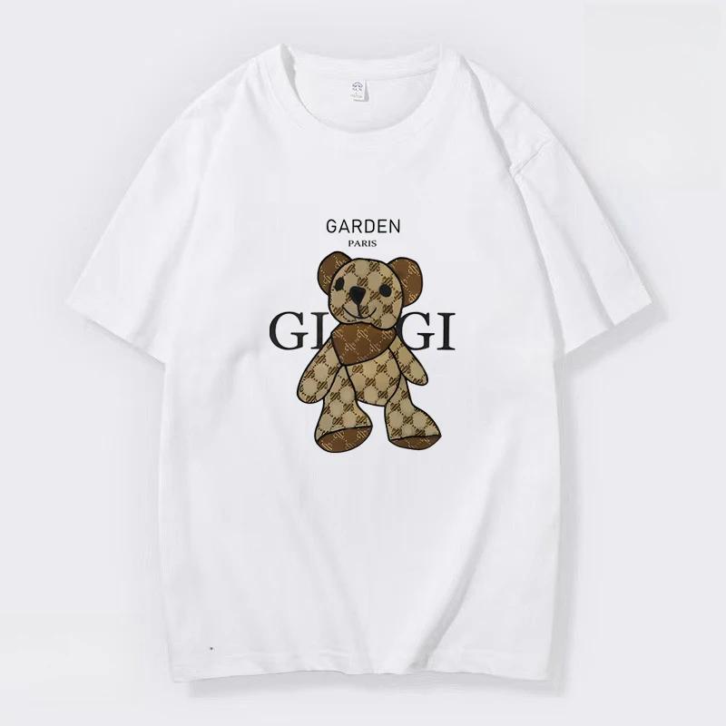 Unisex a WoUnisex trička s krátkým rukávem Košile s potiskem medvěda Bavlna Ležérní Tělocvična Sport Léto Novinka Tričko nadměrné velikosti Unisex oblečení