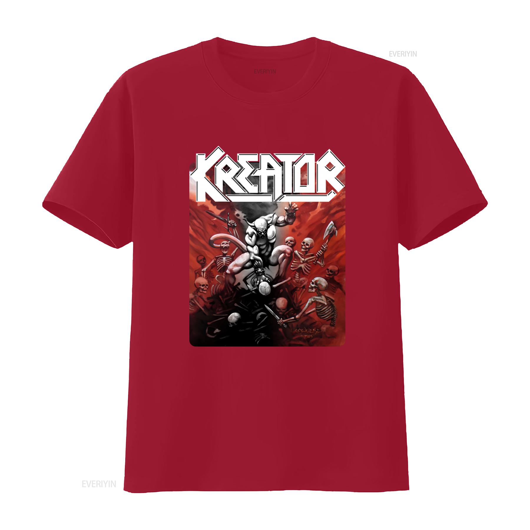 Kreator Pleasure To Kill Black T Shirt Heavy Metal Band Skull Skeleton Design Music Fan vintage Washed graphic Unisex Soft S