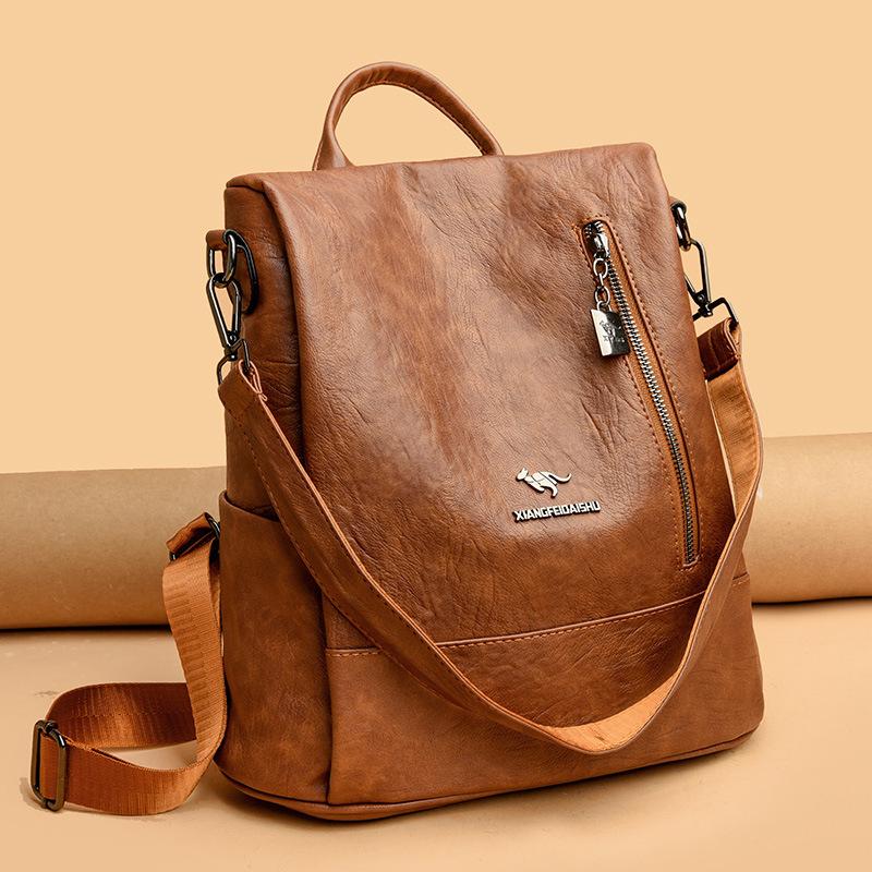 Μια Μοντέρνα Γυναικεία Σακίδιο Πλάτης Μεγάλης Χωρητικότητας, Μια Πολυλειτουργική Γυναικεία Τσάντα από Μαλακό Δέρμα με Μονό Ώμο