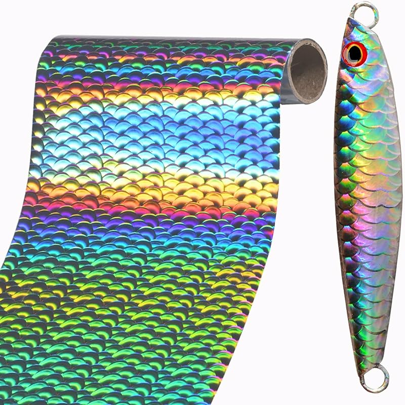 Hot Stamping Foil for DIY Fishing Lure Making Kit Holographic Lazer Fish Scales Handwork Bait Jig Colorful Heat Transfer Film Paper Fishing Gear #H 10M