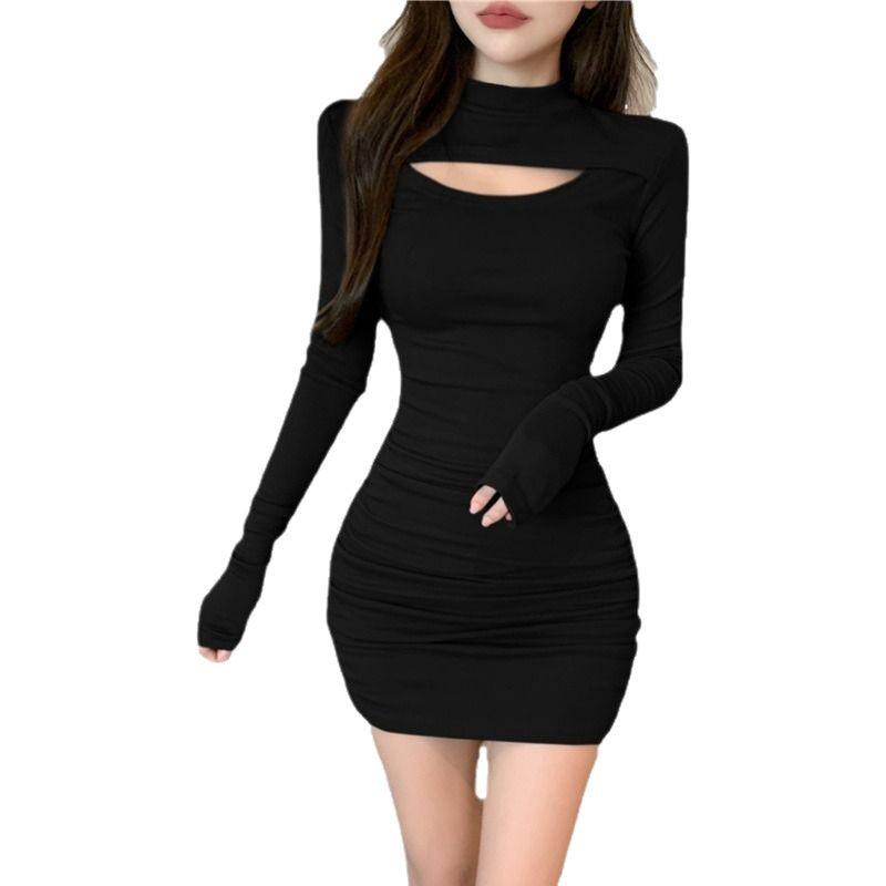 Plus Size Waist-Slimming Skirt Dress for Early Autumn - Chic Women's Fashion