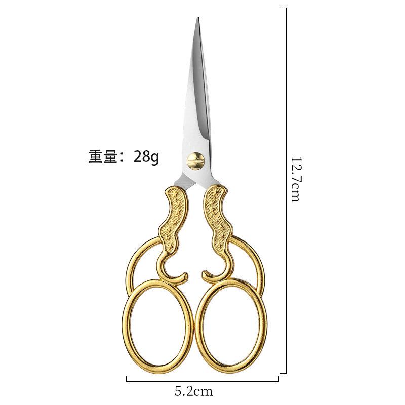 Small Scissors Tea Embroidery Cross Stitch Thread Scissors Student Retro Handmade Home Mini Exquisite Scissors Portable