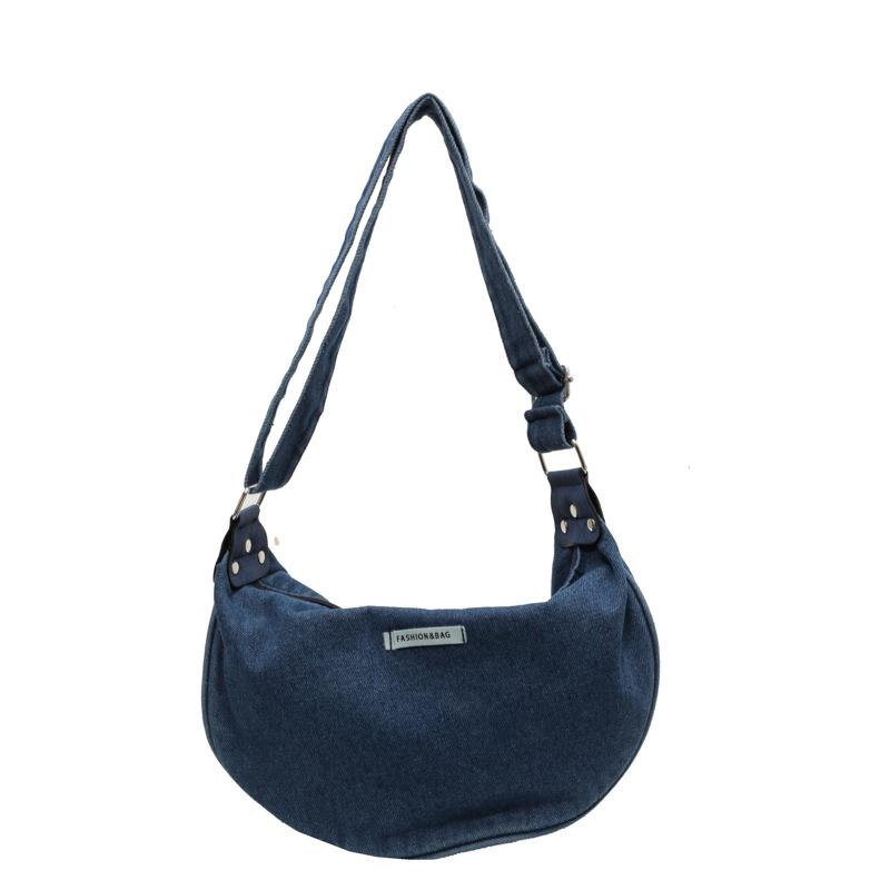 

Denim satchel women s bag urban simple large-capacity versatile shoulder messenger bag premium dumpling bag