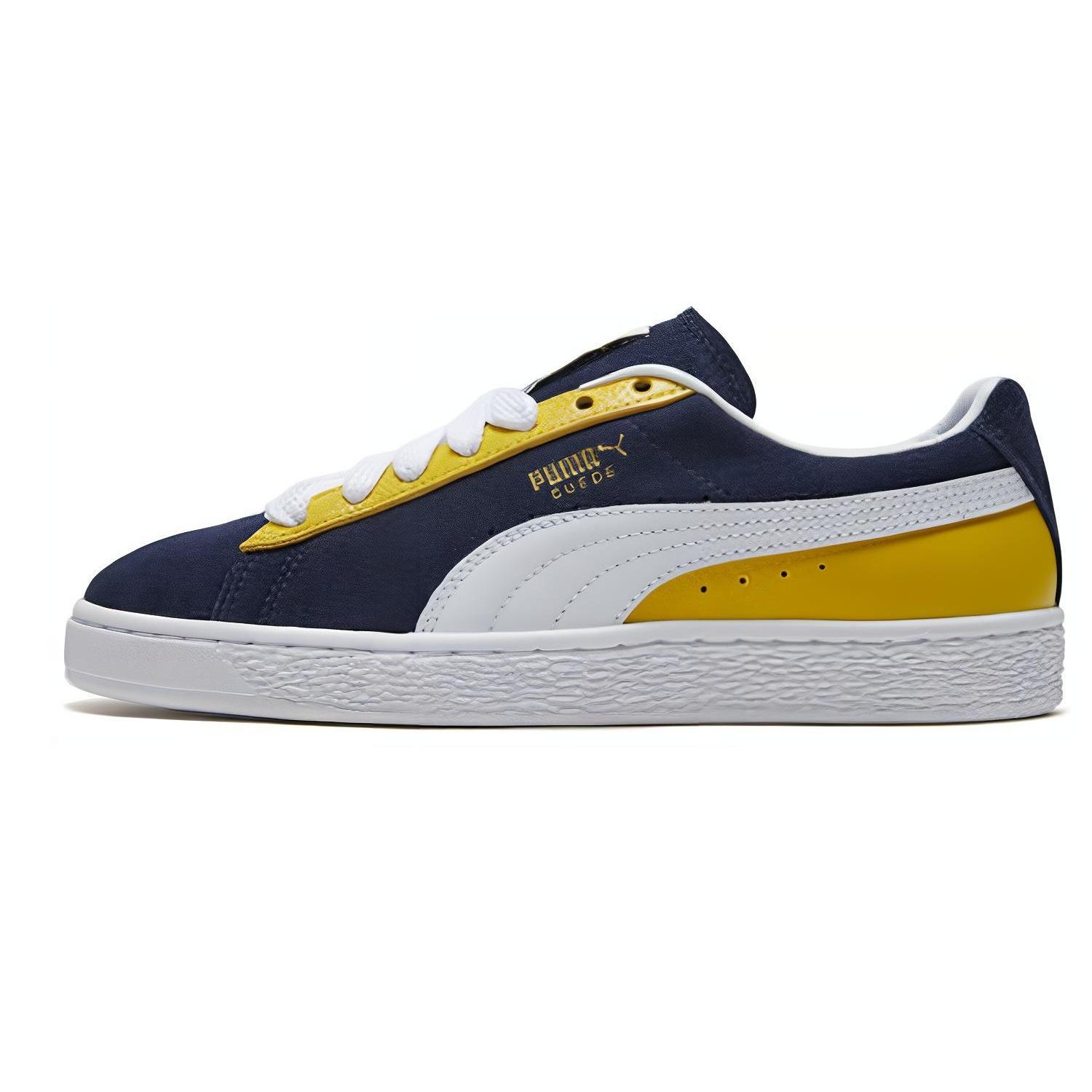 PUMA SUEDE Classic Block  Blue Yellow  Men s 369873-02 EU 37.5