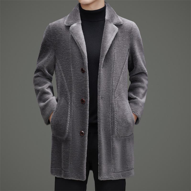 Men's Double-Sided Fur Coat - 2025 Winter Fashion for Middle-Aged Casual Wear