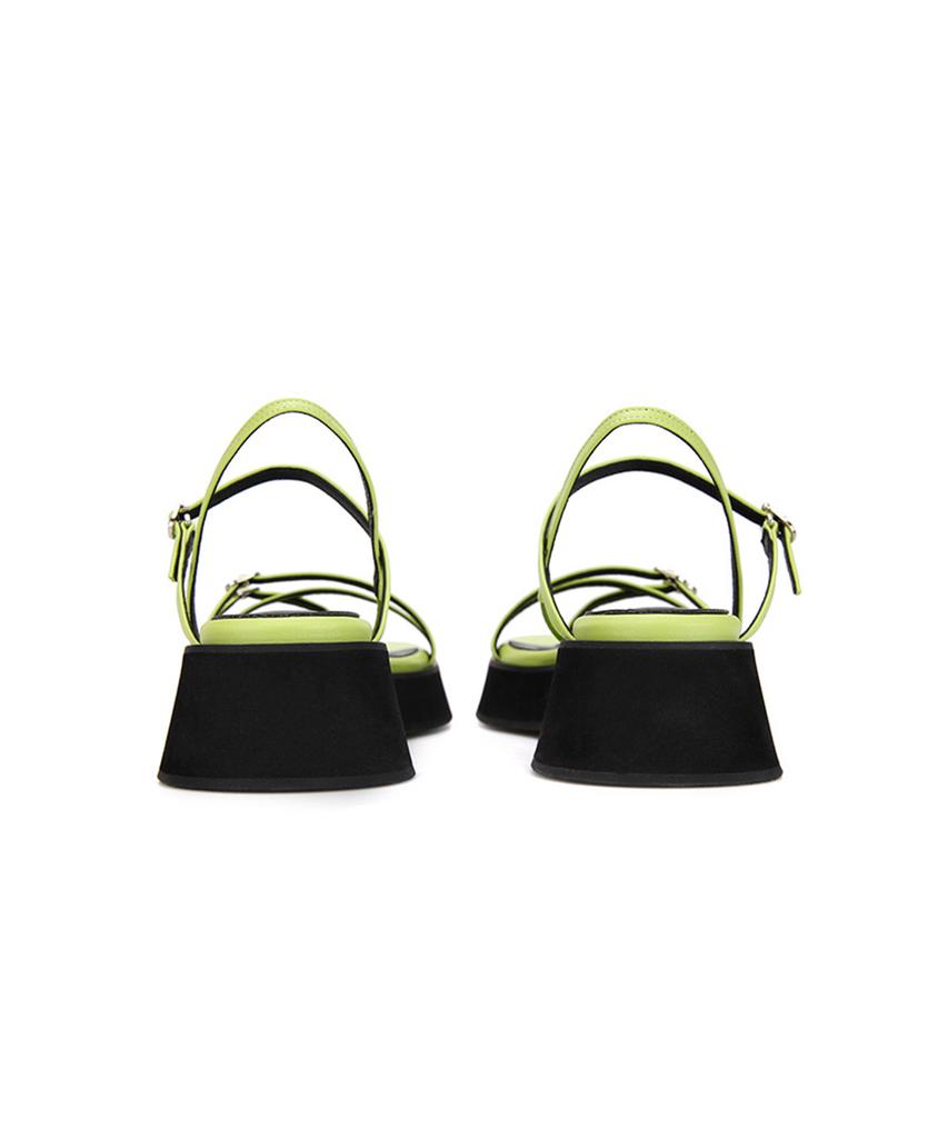 Circle Strap Platform Sandals (Lime)