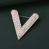 Women's V Shape Brooch Pin Metal Lapel Pins Anti Slip Clothing Accessory for Blouses Sweaters Coats
