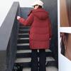 Women's Winter Autumn Thick Hooded White Duck Down Jacket Coat Loose Middle Long Solid Color Big Pocket Detachable Hat Down Coat