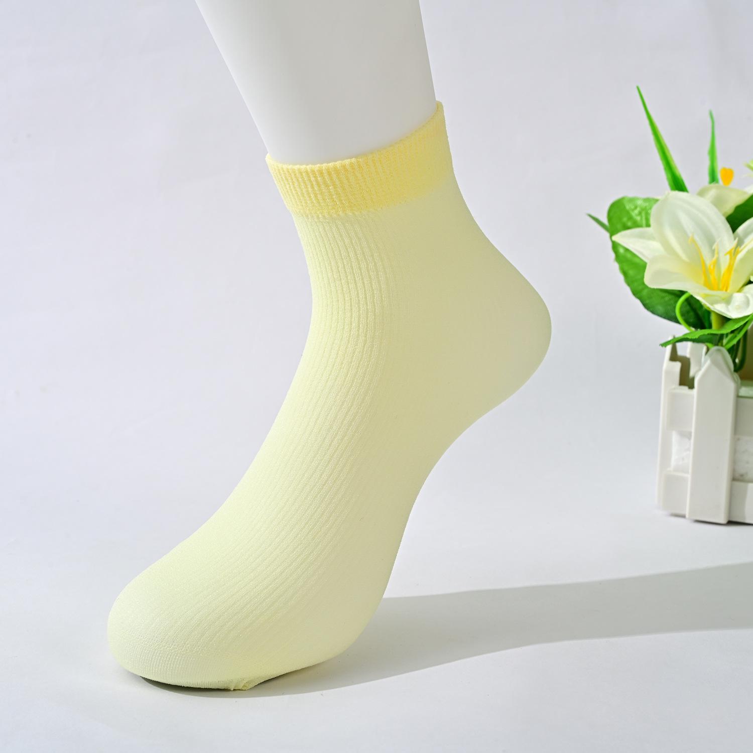 

Детские носки ярких цветов, весенне-летние тонкие короткие носки 3-9 Years жёлтый