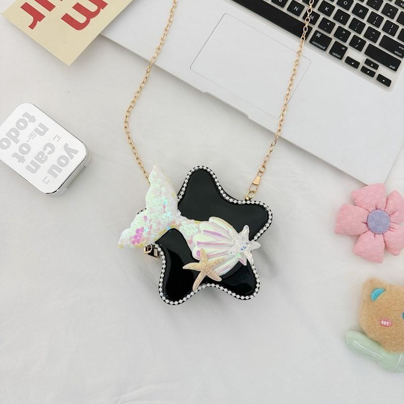 Adorable Cartoon Star Crossbody Bag For Kids Stylish Chain Strap Waterproof Pvc