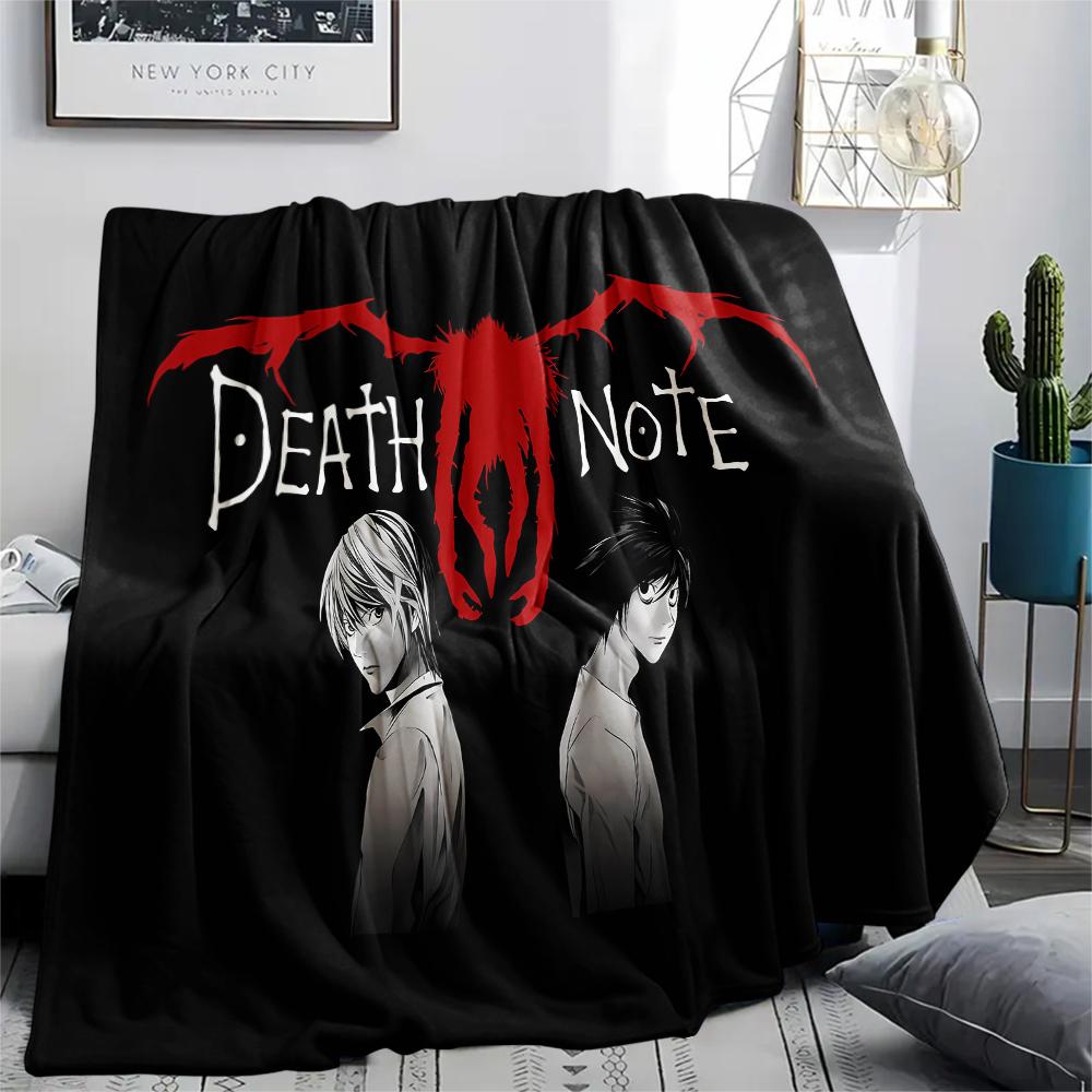 1PC Death Note Print Flannel Blanket, High Quality All Seasons, Home Decor, Warmth and Comfort, Perfect for Christmas Gifts