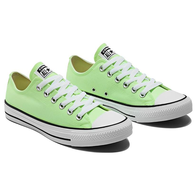 Converse Chuck Taylor All Star Lässige, vielseitige, rutschfeste und langlebige Low-Top-Canvas-Schuhe, Unisex-Sneaker, Grün/Weiß, A03797C