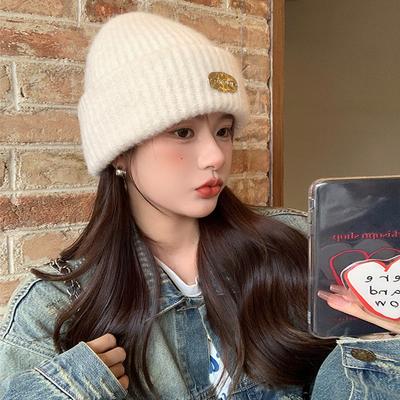 Woolen Hat for Women In Autumn and Winter Loose Warm and Versatile Anti Cold Hat Ear Protection Face Showing Small Baotou Knitted Hat