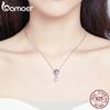 BAMOER Authentic 925 Silver & Zircon Cherish Happiness Bead & Charm Fit Bracelet & Necklace DIY