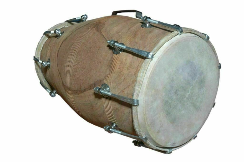 Musical Handmade Rope Indian Dholak Traditional Musical Instrument with Protective Cover – Authentic Folk Percussion Sound