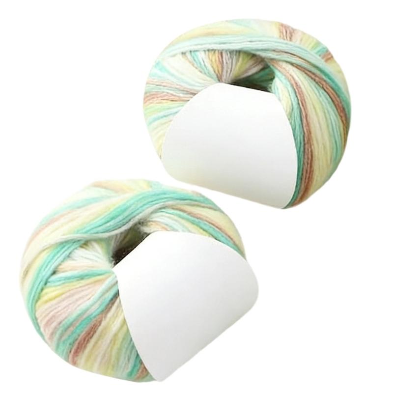 2Pcs Gradient Color Cotton Yarn 250.43Yard Each Knitting Yarn Thread for Sweater Scarves Bag Knitting Crochet Project