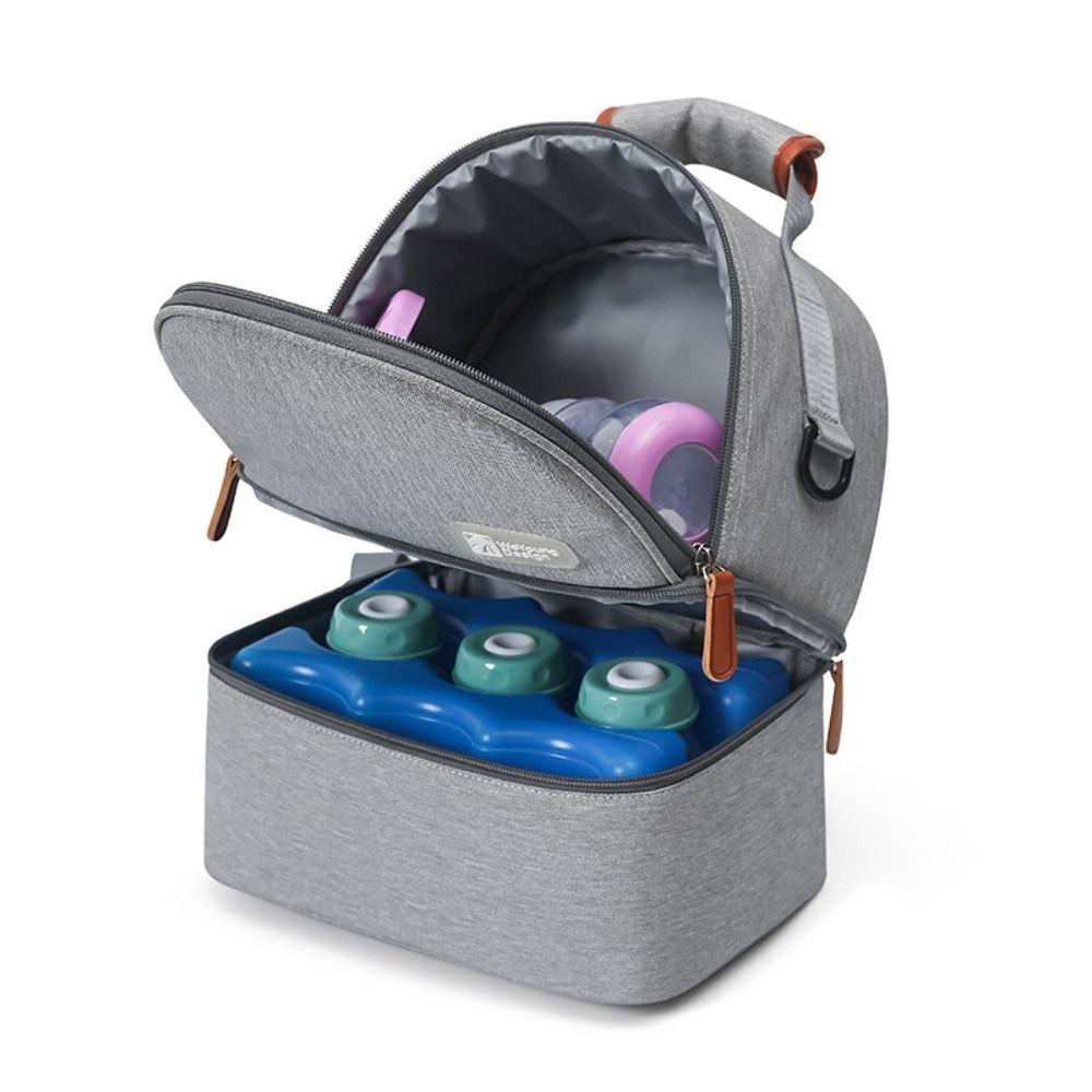 Double Layer Maternity Backpack Multifunctional Mommy Bag Tote Pouch Insulated Storage Bag  Travel