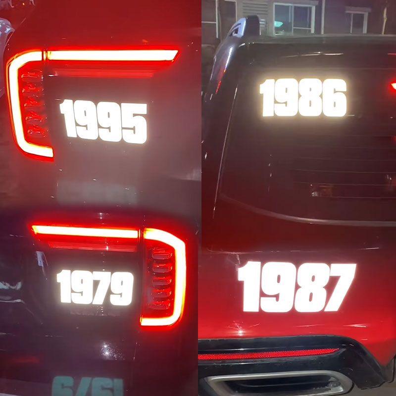 

1987 Birth Year Reflective Car Decal - 1986 Bold Number Sticker for Creative Warning Custom Small Reflective 10X5 cm Moto
