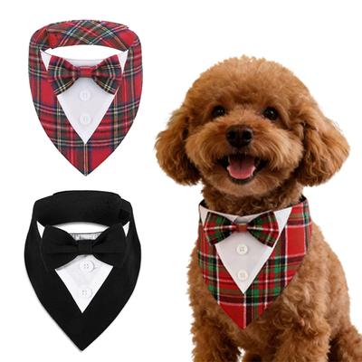 Pet Dog Wedding Bandana Bowtie Elegant Triangular Scarf Collar for Engagement Party Gift Accessories Dog Bandanas