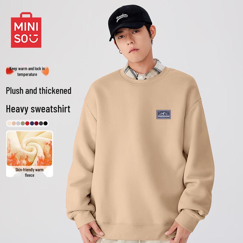 MINISO Men's Heavyweight Fleece Pullover Sweatshirt