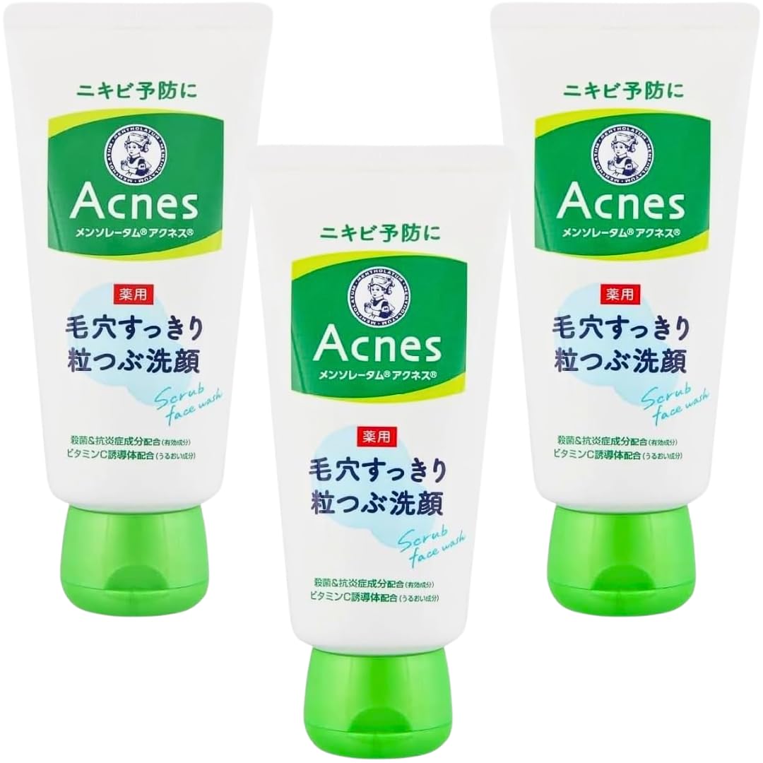 

Mentholatum Acnes Лечебная гранулированная пенка для умывания с цитрусовым ароматом 130 г [Оптовая покупка] Очищающая поры квази-лекарственное средство (Набор 3)