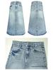 Women's High Waist Retro Denim A-line Skirt - Slimming Mid-length for Spring, Summer & Autumn