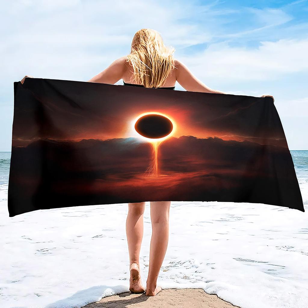 Sun Print Microfiber Beach Towel Large Quick Dry Sand Proof Absorbent Towel for Adult Travel Swimming