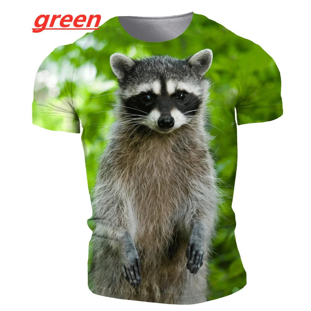 Funny Fitness Raccoon Pattern T-shirt 3D Print Men/Women Fashion Harajuku T-shirt Summer Short Sleeve Oversized Tops