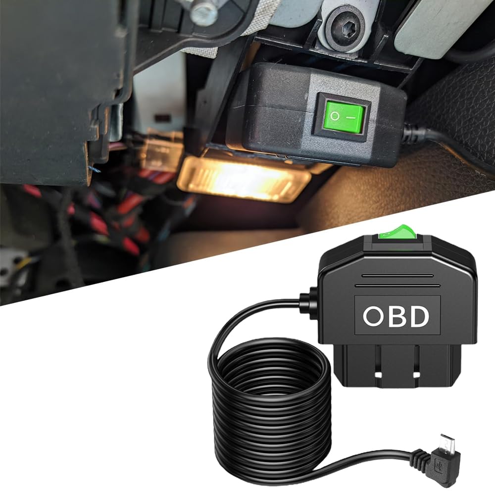 Xiatiaosann OBD Power Cable for Dash Camera, OBD2 To Type C Direct Charging Cable